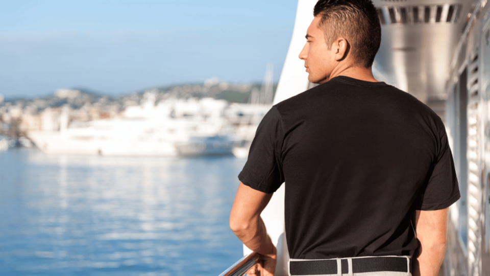 a captain onboard his yacht